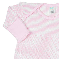 PATY SOLID STRIPE OVERLAP SHOULD GOWN PINK