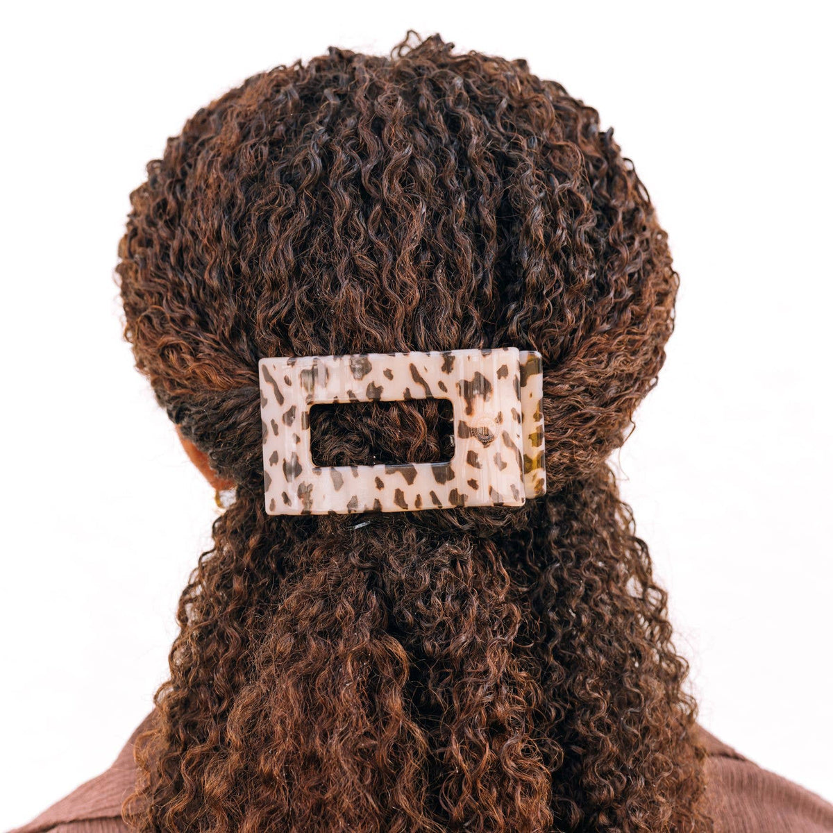Flat Rectangle Hair Clip Medium Blonde Tortoise