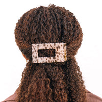 Flat Rectangle Hair Clip Medium Blonde Tortoise