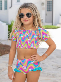 EMMA GROOVY BRIGHT RETRO  RUCHED TWO PIECE