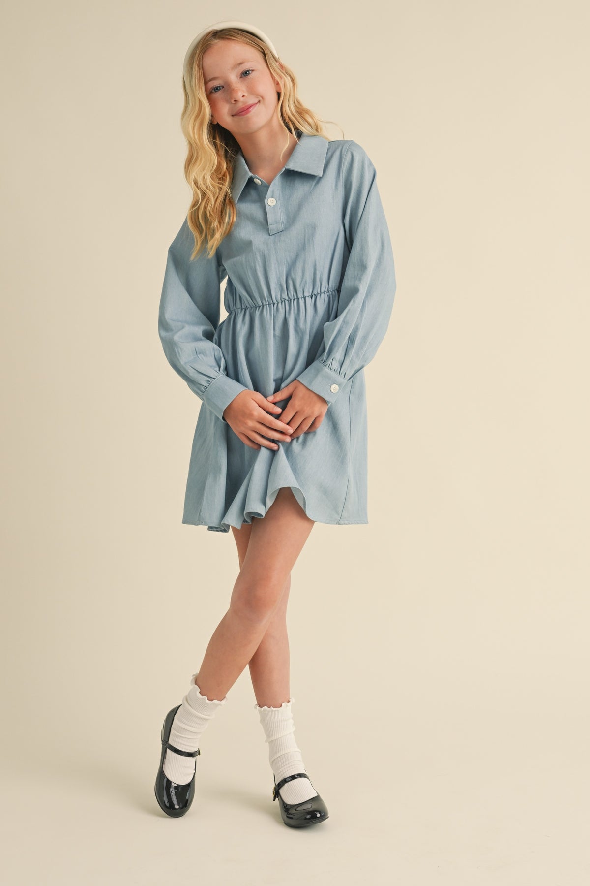 HEART AND ARROW LONG SLEEVE SHIRT DRESS