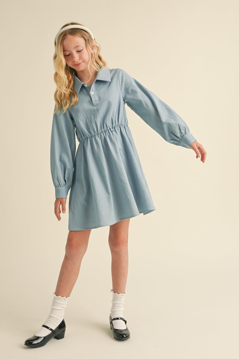 HEART AND ARROW LONG SLEEVE SHIRT DRESS