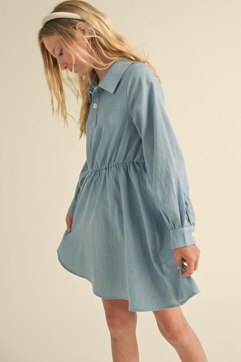 HEART AND ARROW LONG SLEEVE SHIRT DRESS