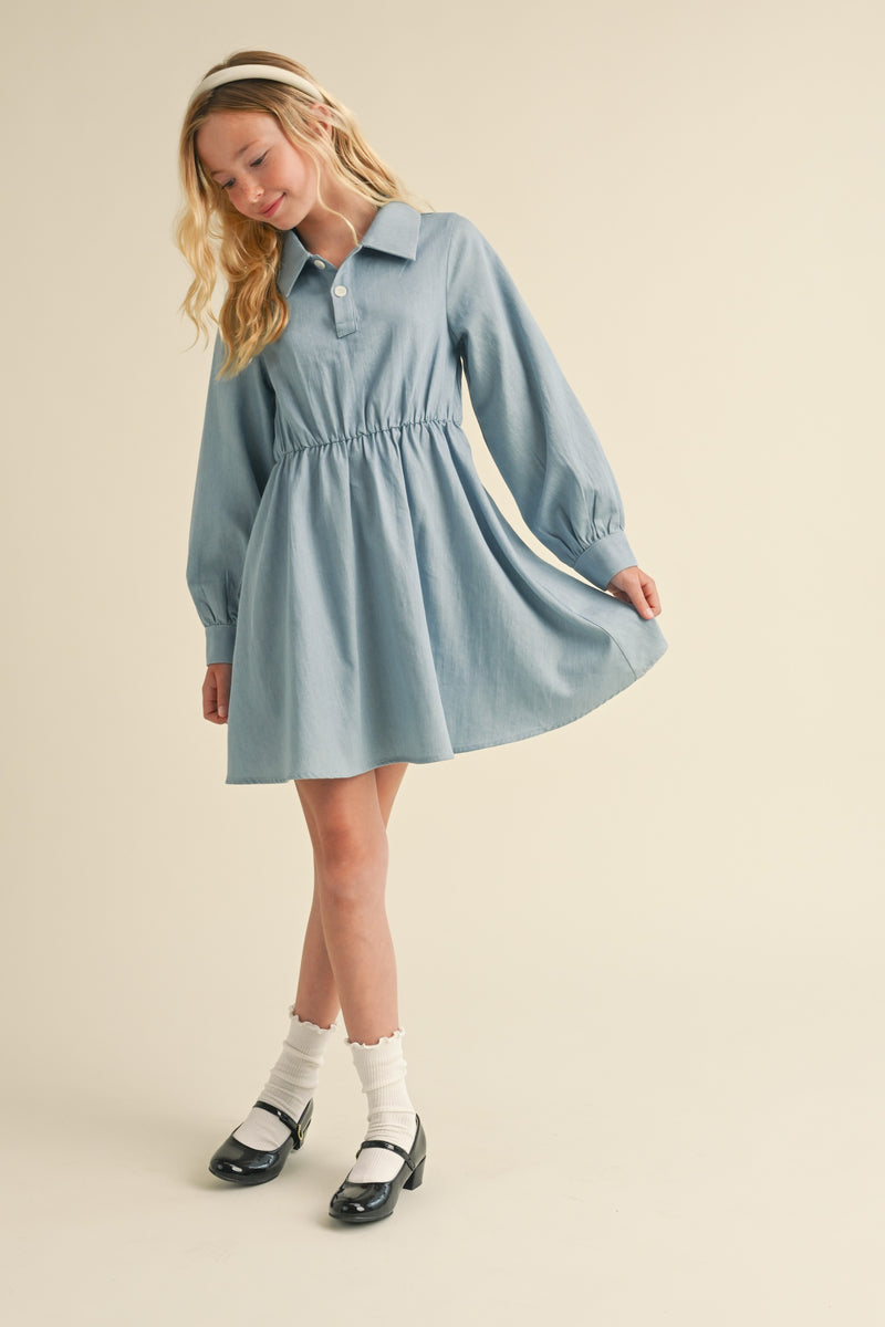 HEART AND ARROW LONG SLEEVE SHIRT DRESS