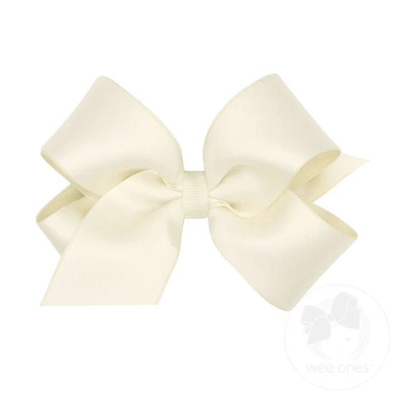 WEE ONES CREPE SATIN WITH GROSGRAIN UNDERLAY BOW ANW
