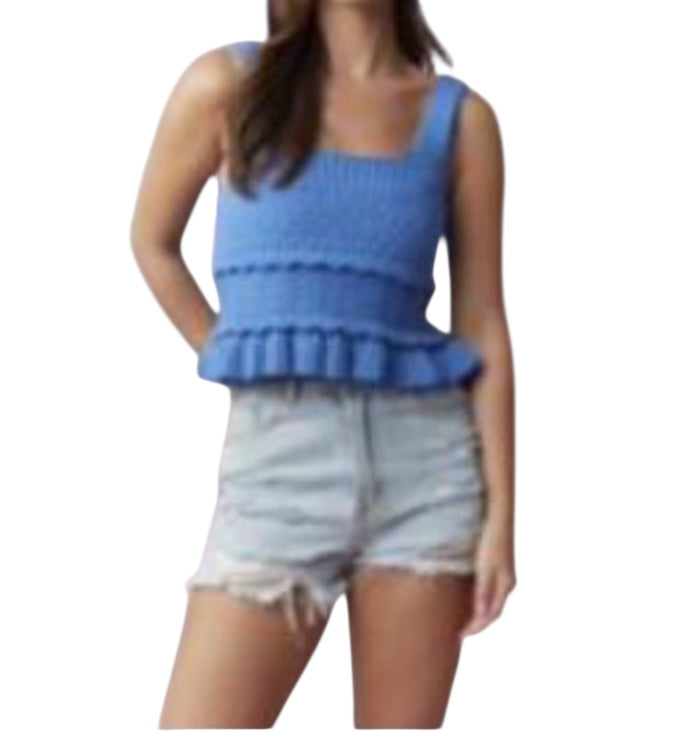 BLUE CROCHET TANK