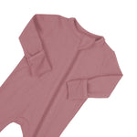 KYTE BABY RIBBED ZIPPERED ROMPER DUSTY ROSE