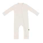 KYTE BABY RIBBED ZIPPERED ROMPER OAT