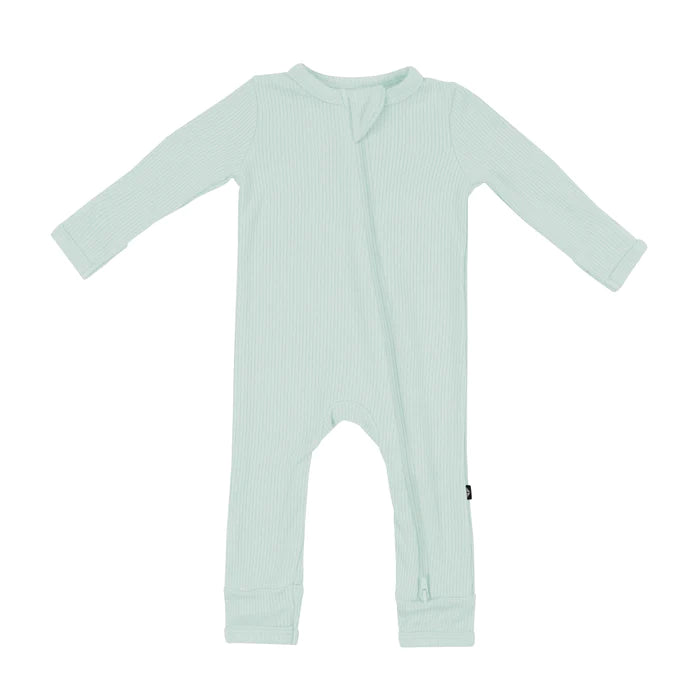KYTE BABY RIBBED ZIPPERED ROMPER SAGE