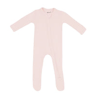 KYTE BABY RIBBED ZIPPERED FOOTIE BLUSH