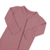KYTE BABY RIBBED ZIPPERED FOOTIE DUSTY ROSE