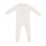 KYTE BABY RIBBED ZIPPERED FOOTIE OAT