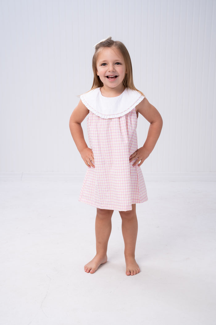 THE OAKS AIMEE DRESS YELLOW & PINK CHECK