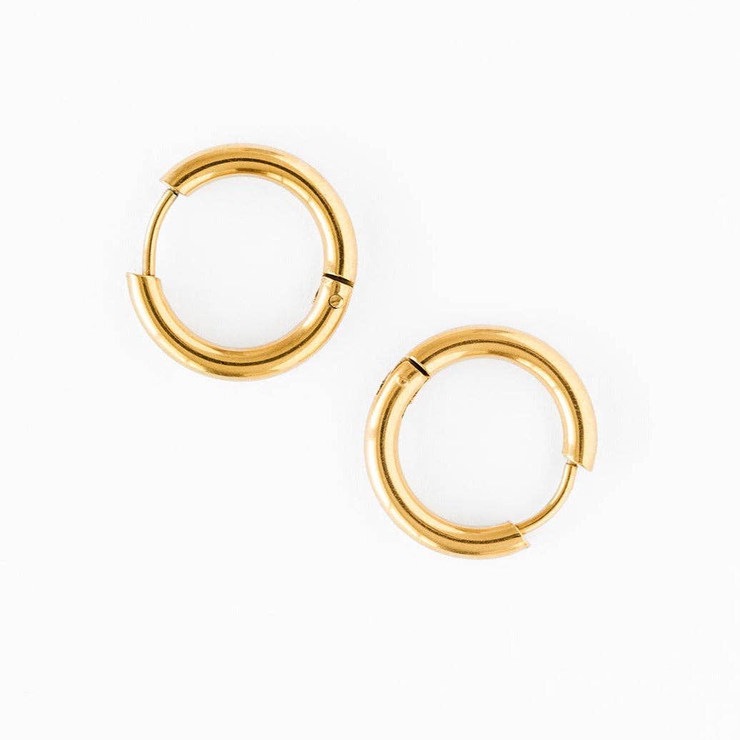 Pip Pop Post Endless Hoop Stud Earrings 12mm
