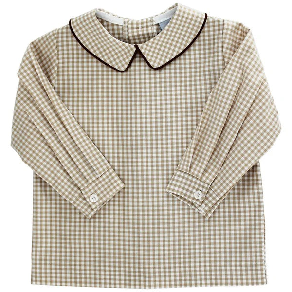 BAILEY BOYS PIPED SHIRT KHAKI CHECK