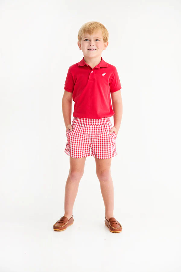 Sheffield Shorts Richmond Red Gingham With Belhaven Blue