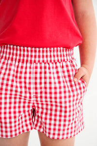 Sheffield Shorts Richmond Red Gingham With Belhaven Blue
