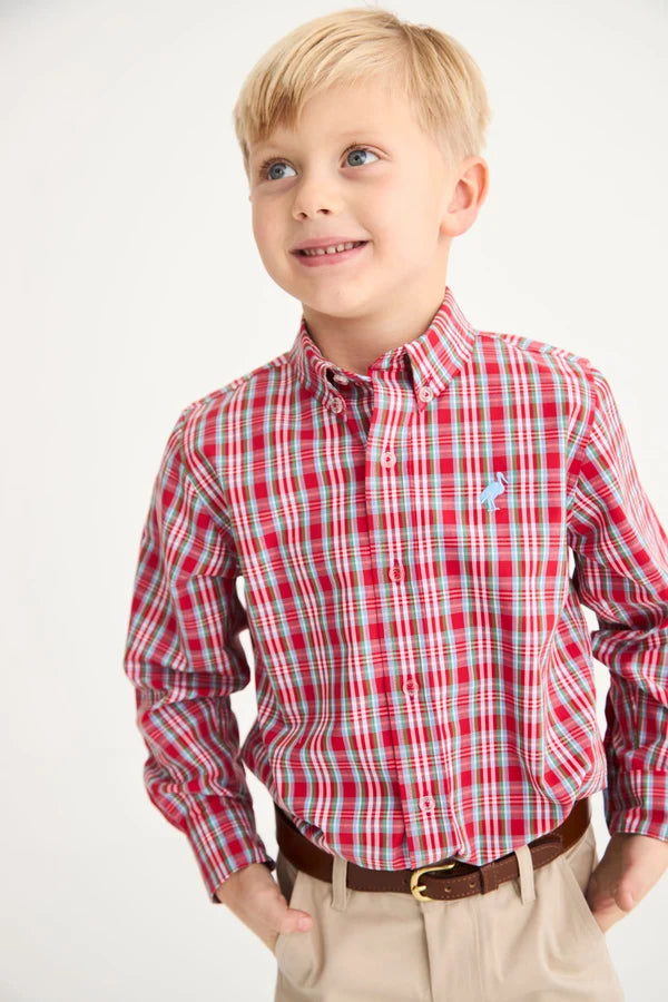 Deans List Dress Shirt Woodspoint Plaid/Barrington Blue
