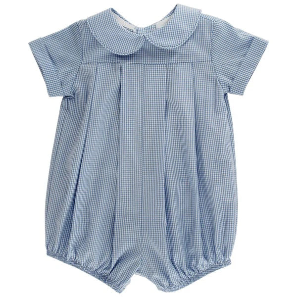 THE BAILEY BOYS BLUE MICROCHECK BOYS DRESSY BUBBLE