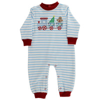 THE BAILEY BOYS GINGERBREAD EXPRESS KNIT ROMPER