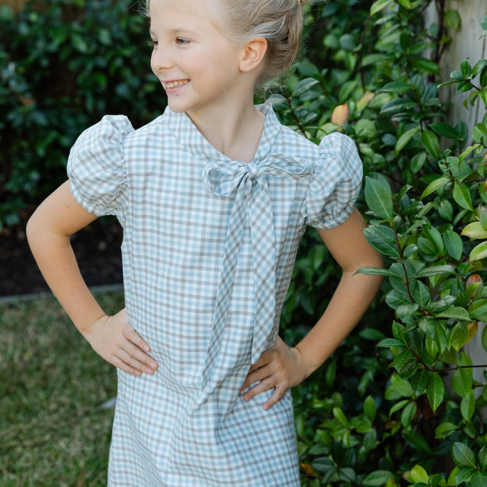 BAILEY BOYS PIGEON PLAID TIA TIE DRESS