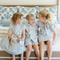BAILEY BOYS PIGEON PLAID SHORT SET