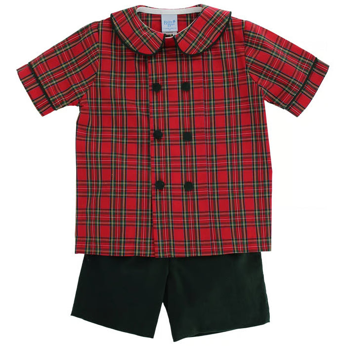 BAILEY BOYS TARTAN PLAID DRESSY SHORT SET