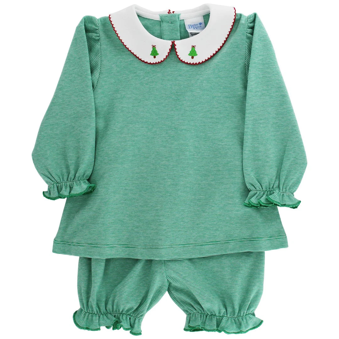 THE BAILEY BOYS CHRISTMAS TREE GIRLS BLOOMER SET