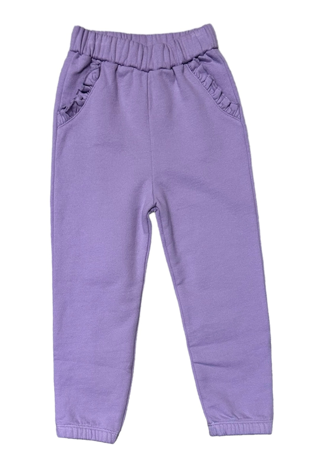 LUIGI LAVENDER FLEECE SOLID SWEATPANTS WITH RUFFLE POCKET