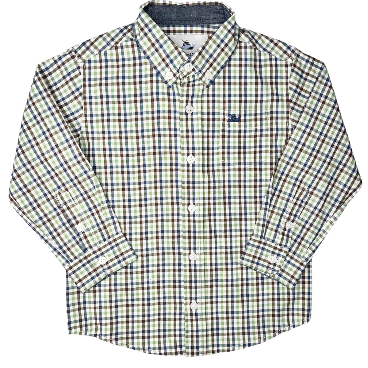 SOUTHBOUND LS DRESS SHIRT NAVY/ASPEN GREEN