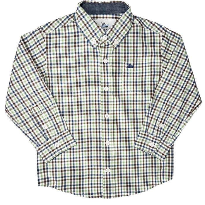 SOUTHBOUND LS DRESS SHIRT NAVY/ASPEN GREEN