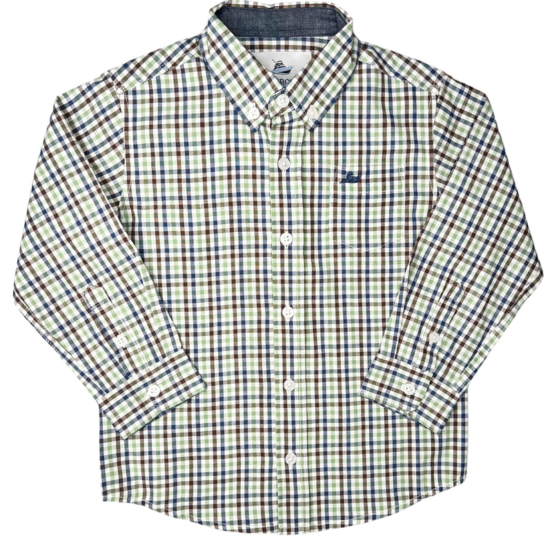 SOUTHBOUND LS DRESS SHIRT NAVY/ASPEN GREEN