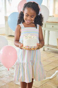 GEORGIA DRESS RAINBOW SEERSUCKER STRIPE