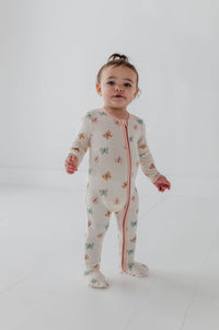 Babysprouts Baby Girl Footie Romper in Pastel Butterflies