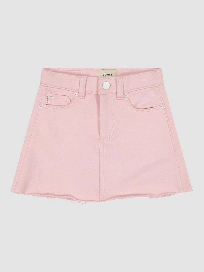 DL1961 JENNY MINI SKIRT IN SHELL PINK