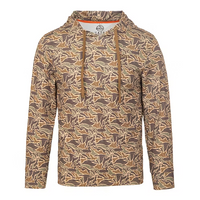 Camouflage-patterned hoodie on a white background