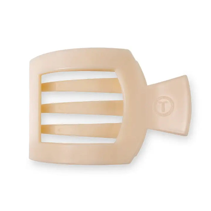 TELETIES ALMOND BEIGE LARGE FLAT SQUARE CLIP