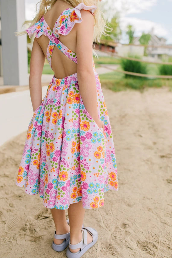 OLLIE JAY ROSITA DRESS IN PINK FLOWERS