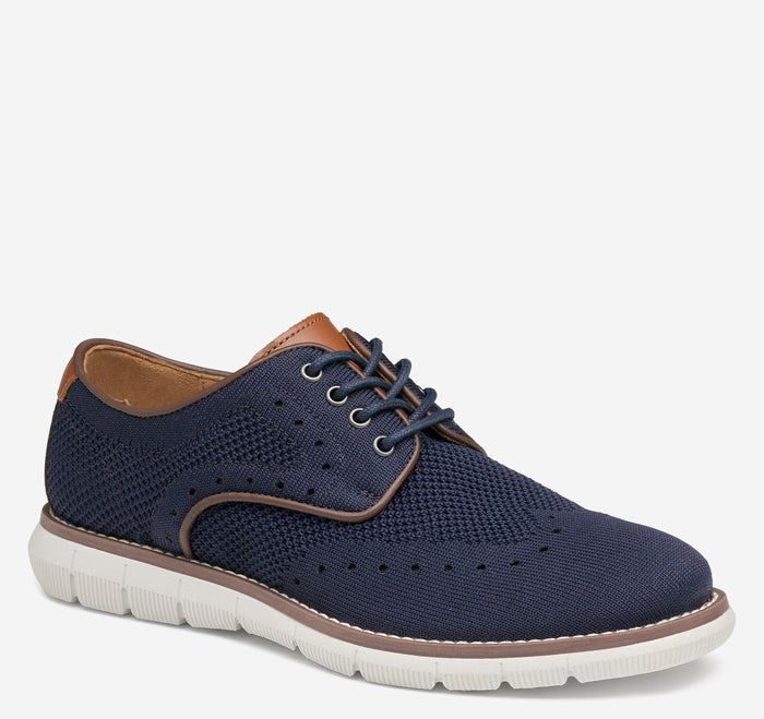 JOHNSTON & MURPHY BK HOLDEN WINGTIP KNIT WINGTIP NAVY