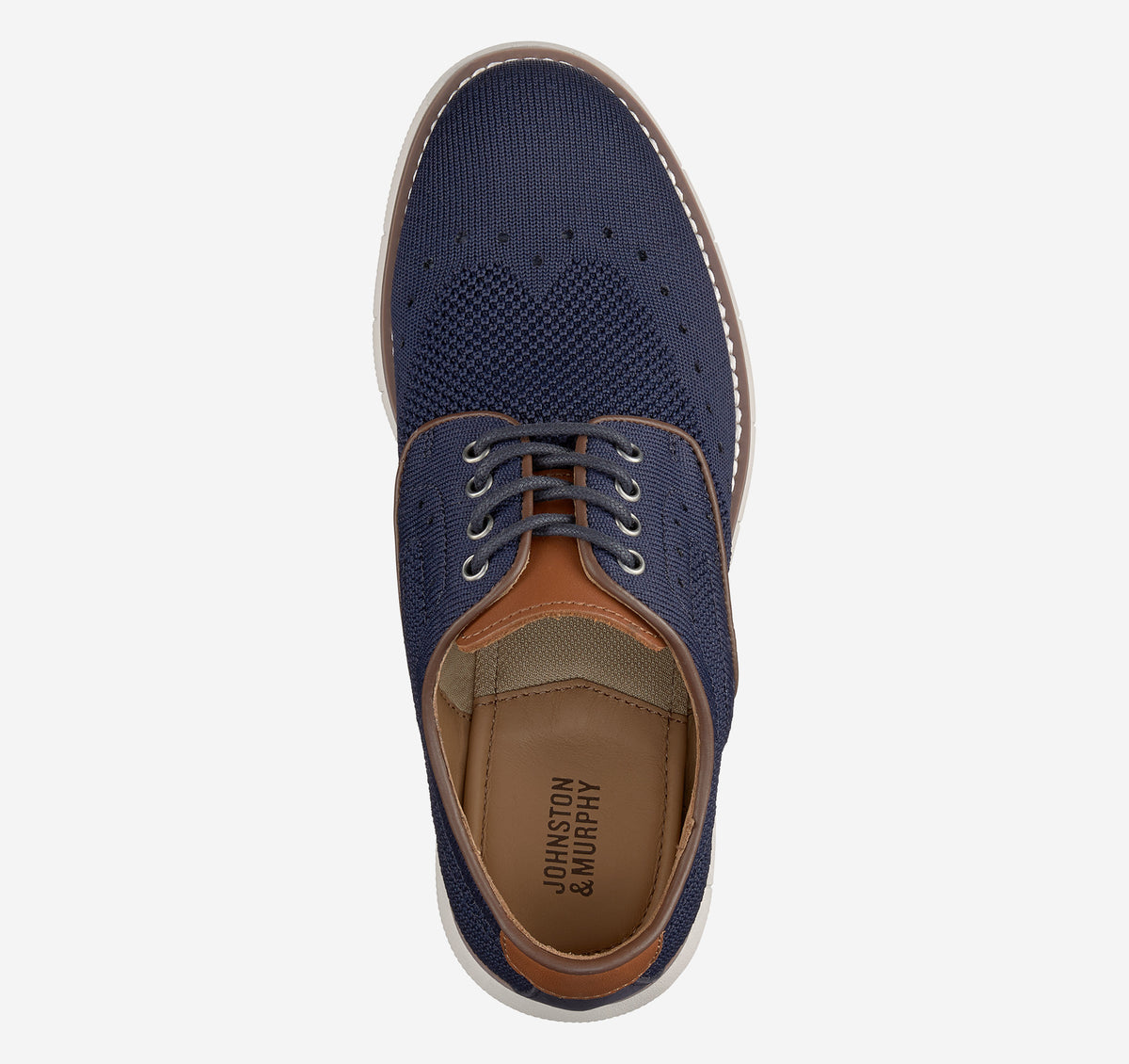 JOHNSTON & MURPHY BK HOLDEN WINGTIP KNIT WINGTIP NAVY