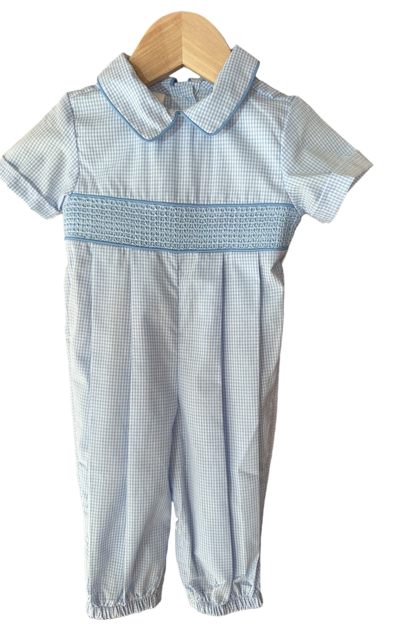 BABY BLESSINGS LIGHT BLUE GEO CHRISTOPHER ROMPER