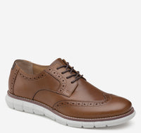 JOHNSTON & MURPHY BK HOLDEN WINGTIP TAN FULL GRAIN LEATHER