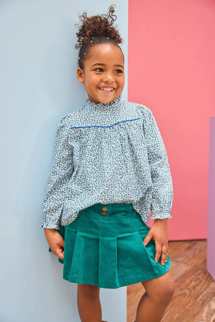 BISBY PLEATED MINI SKORT PEACCOK VELVET