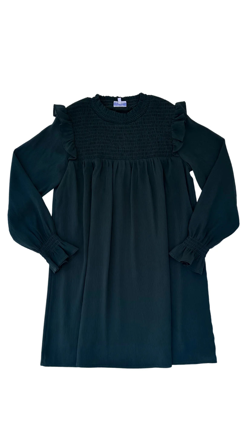 PLEAT LOTTIE DRESS DARK GREEN