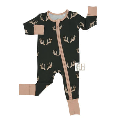 HAMNER HILL ANTLER DOUBLE ZIPPER ROMPER
