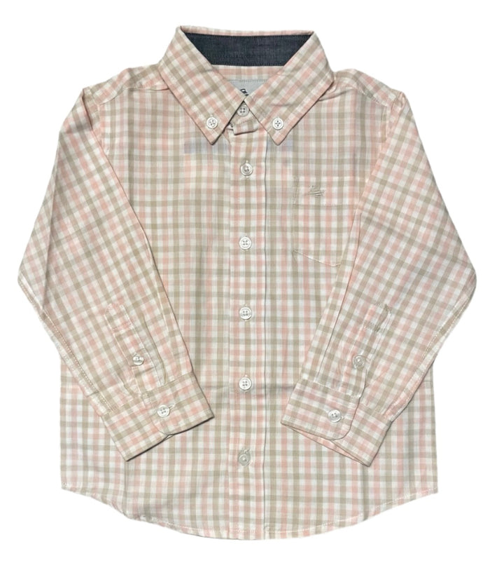 SOUTHBOUND LS DRESS SHIRT PINK SALT/KHAKI