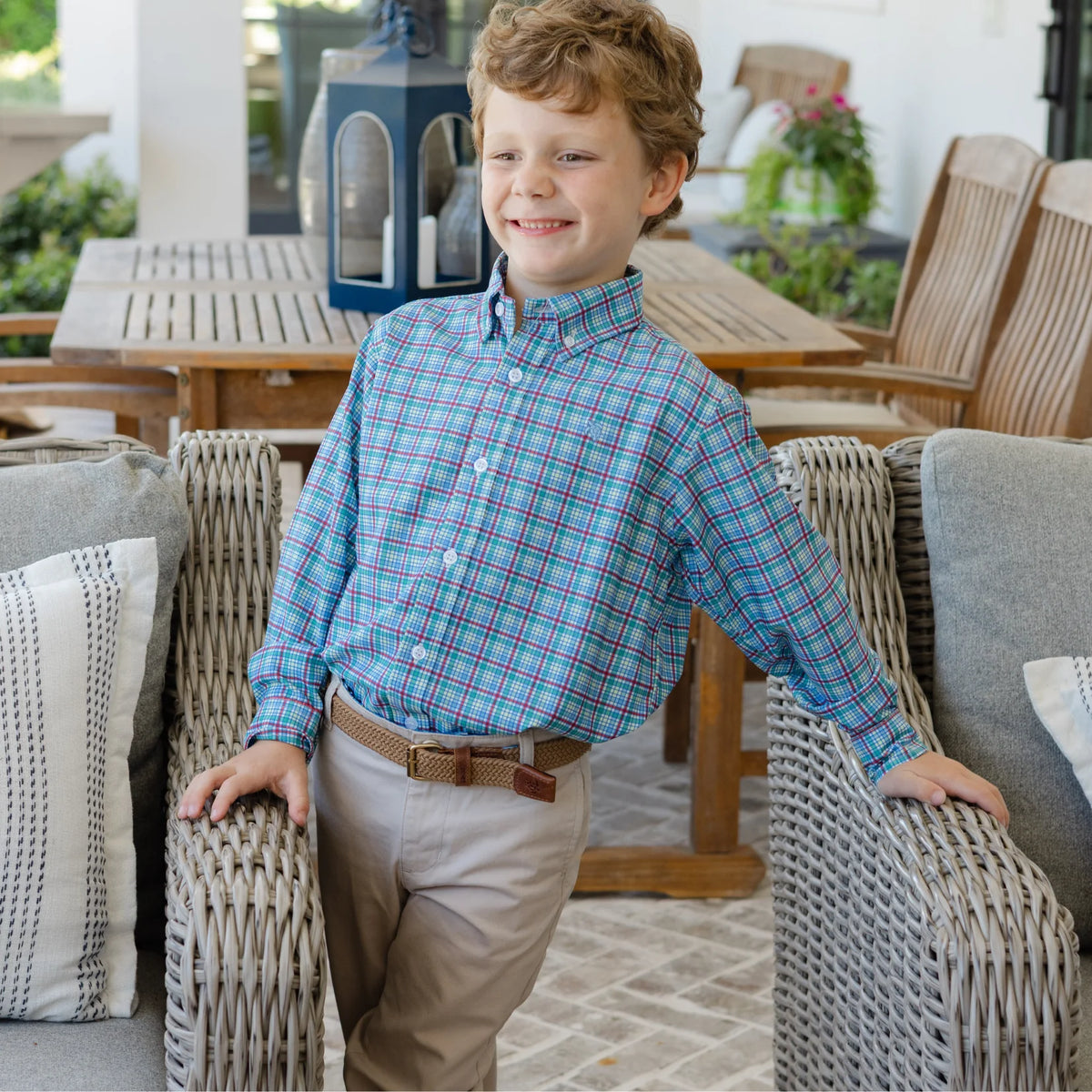 Performance Button Down Shirt Cabin Plaid