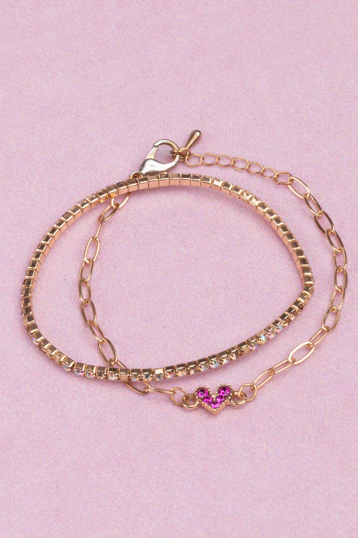 GREAT PRETENDERS BOUTIQUE LINKED WITH LOVE BRACELET 2 PC.