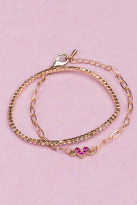 GREAT PRETENDERS BOUTIQUE LINKED WITH LOVE BRACELET 2 PC.