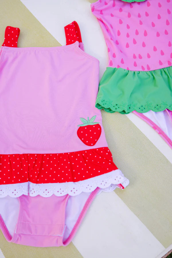 Grace Bay Bathing Suit Hamptons Hot Pink Richmond Red With Strawberry